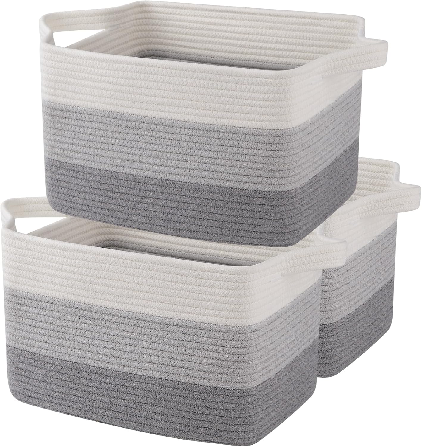 OIAHOMY Cotton Rope Storage Baskets for Home Organization