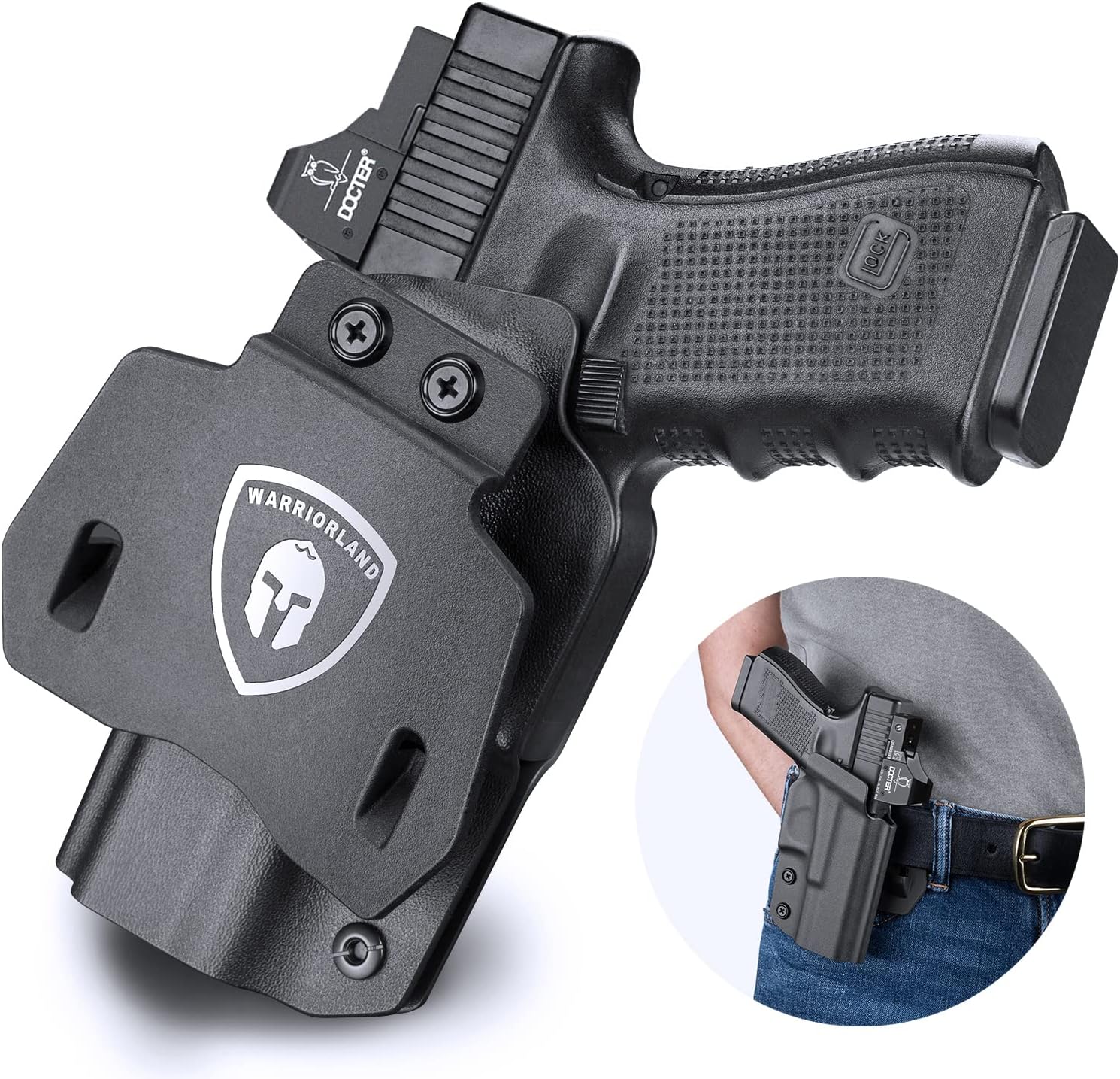 WARRIORLAND OWB Kydex Holster with Optic Cut for Glock & More