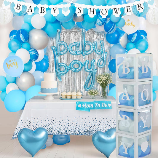 Baby Shower Decorations for Boy - BIMASO 165 Pcs Set