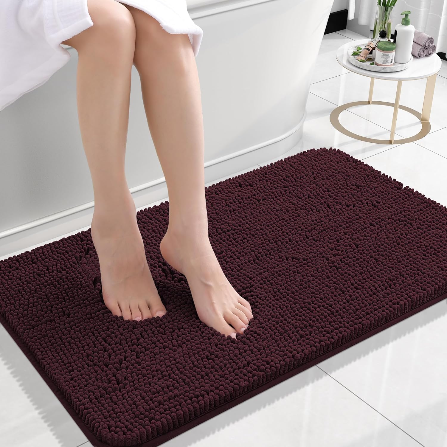 OLANLY Extra Soft Chenille Bath Rugs for Ultimate Comfort