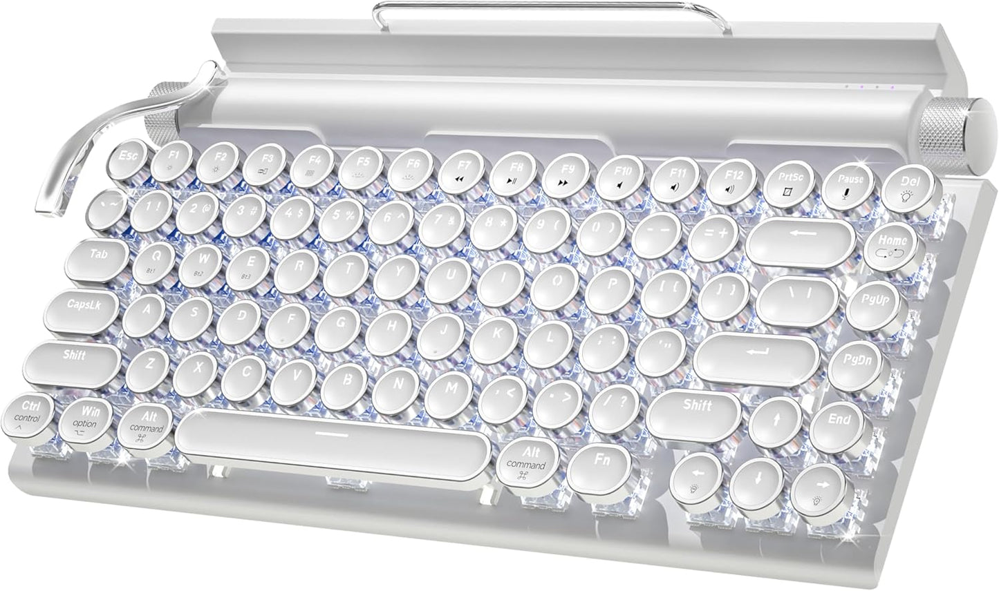 Retro Typewriter Wireless Mechanical Gaming Keyboard with LED