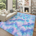 5x7 Area Rugs for Living Room Plush Thick Shag Rug - Soft Blue Purple
