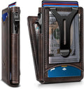 Men Wallet Money Clip Slim Card Case - Pop-Up Magnetic Flip