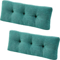 Indoor Bench Cushion 36in x 14in x 4in - Overstuffed Tufted 2-Pack