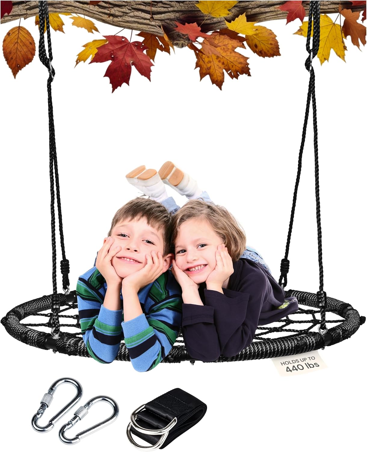 PLAYVIBE Spider Web Tree Swing - 40-Inch Outdoor Fun