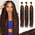 12A P4/30 Dark and Light Brown Human Braiding Hair 3 Bundles - Boho