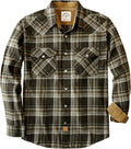 Flannel Shirt for Men Pearl Snap Long Sleeve Cotton - Cozy Fit
