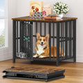 Easycom 31ft Dog Crate Furniture Foldable - No Assembly Rustic End