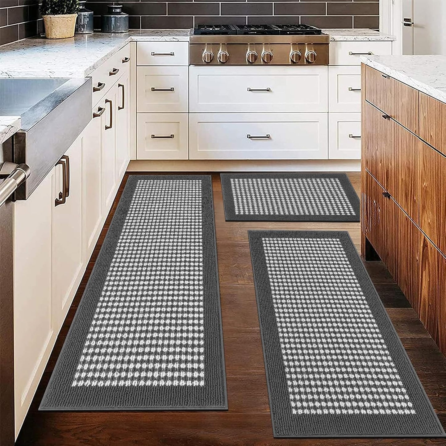Ileading Kitchen Mat Sets 3 Piece Non Slip Washable Rugs