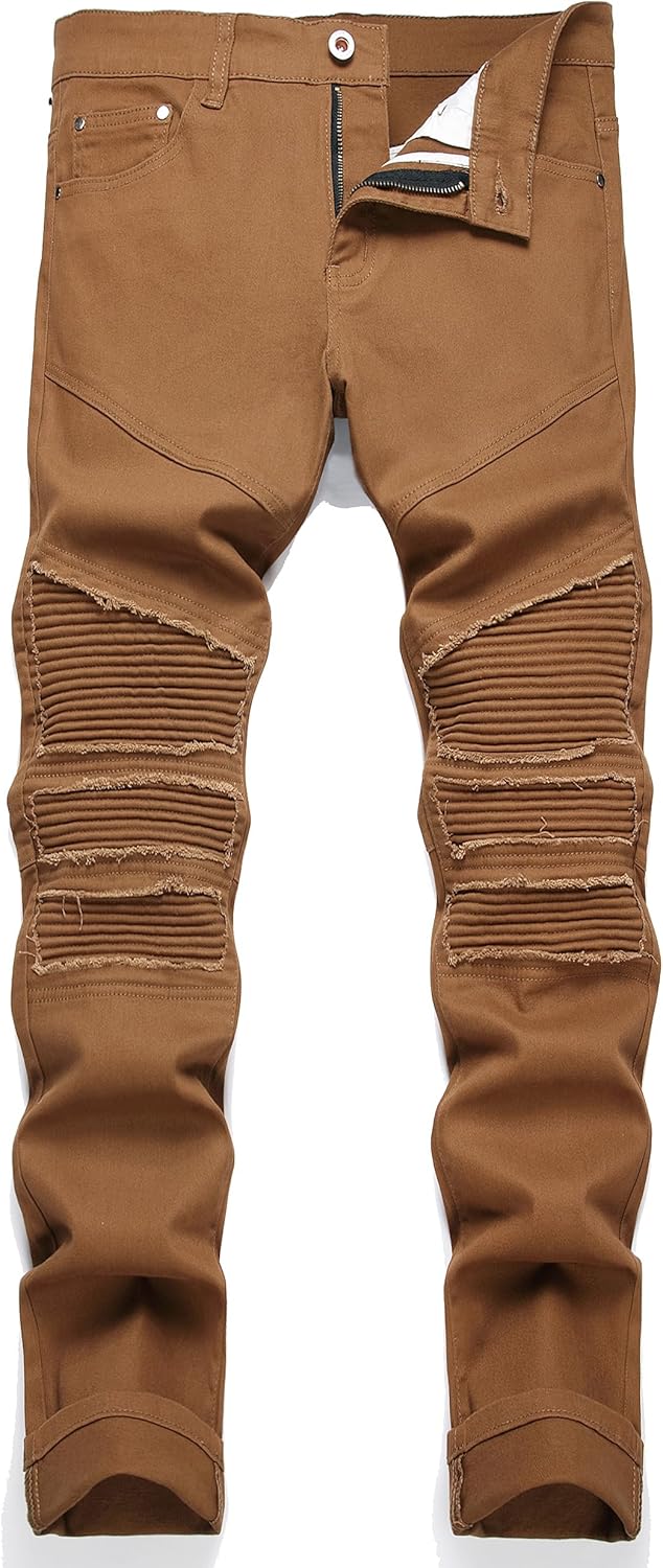 RXXKKK Men's Classic Zipper Biker Regular Fit Flex Jean Review
