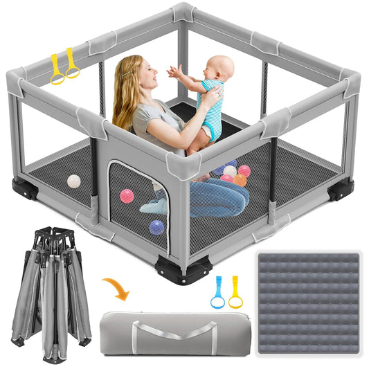 Foldable Playpen for Babies and Toddlers - Portable 50x50 in