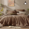 Monbix Queen Comforter Set - 7 Piece Reversible Queen Bedding