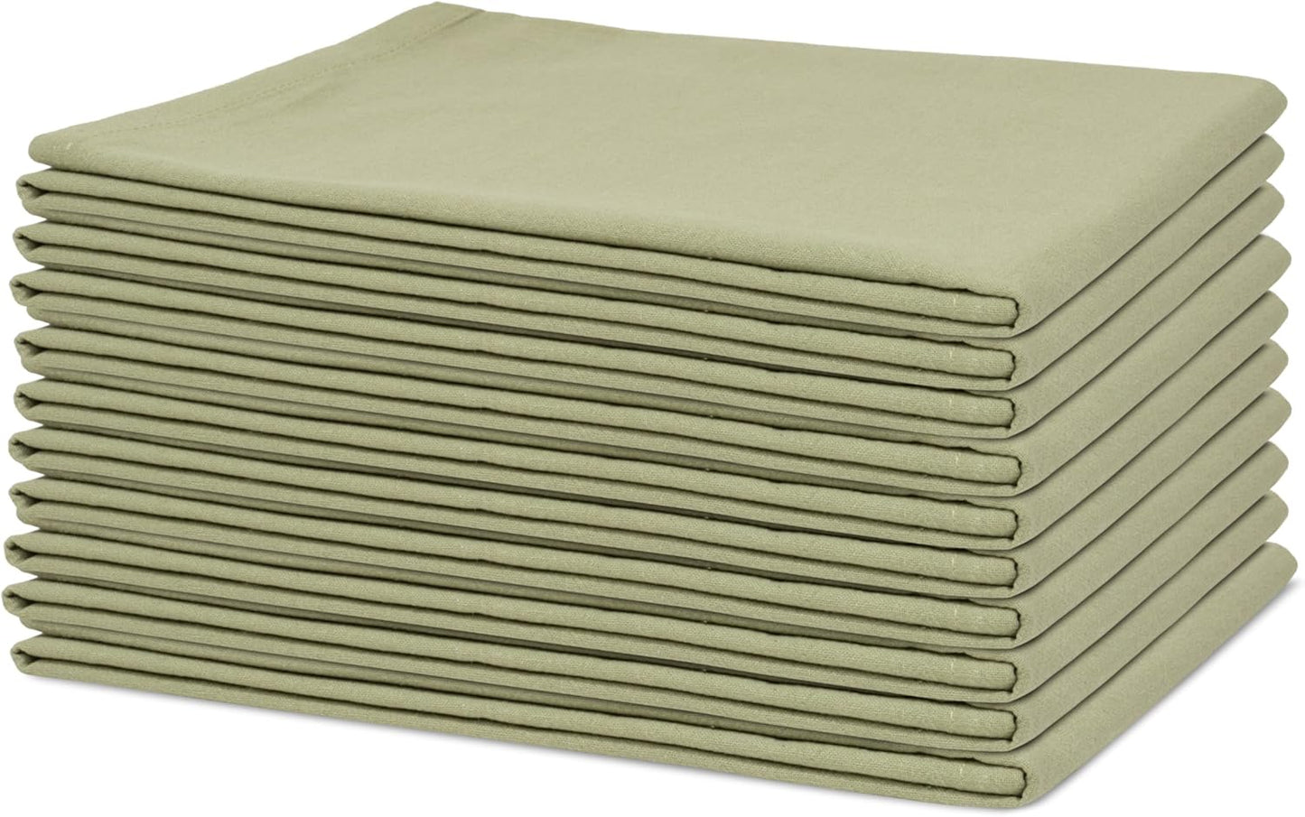 Organic Cotton Sage Flour Sack Kitchen Towels - 10 Pack for Home