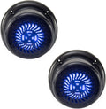 RecPro RV Flush Mount Speaker Exterior 5.25in Black Wavy Blue LED