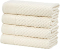 Great Bay Home Ivory Bath Towels 4 Pack - Absorbent, Durable Cotton