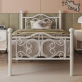 Twin Size Metal Platform Bed Frame with Butterfly Headboard - Elegant