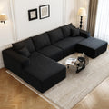 135.4 in Cloud Modular Sectional Couch with Ottoman - Comfort U Sofa