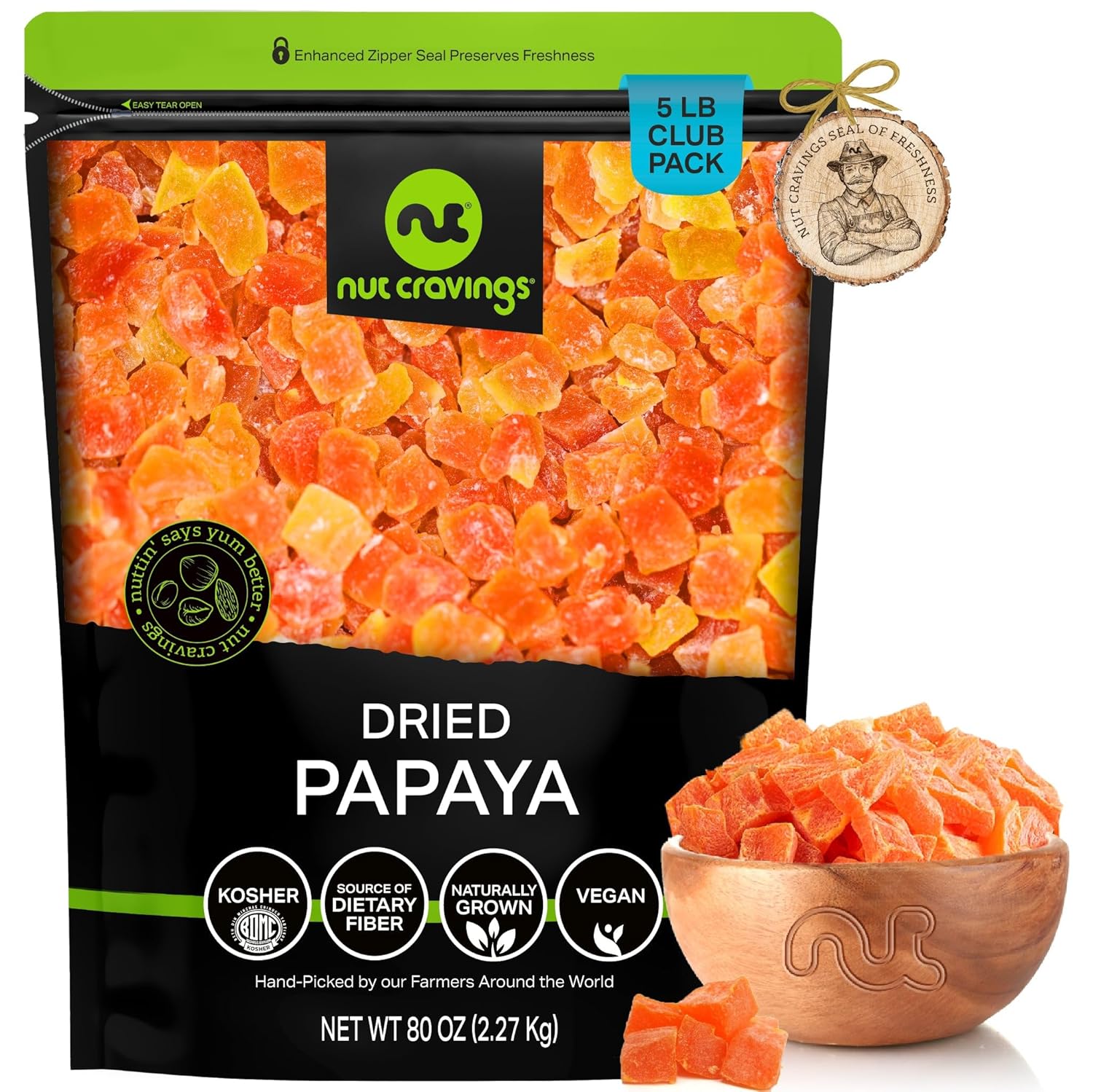 Sun Dried Papaya Chunks - Deliciously Sweet Healthy Snack
