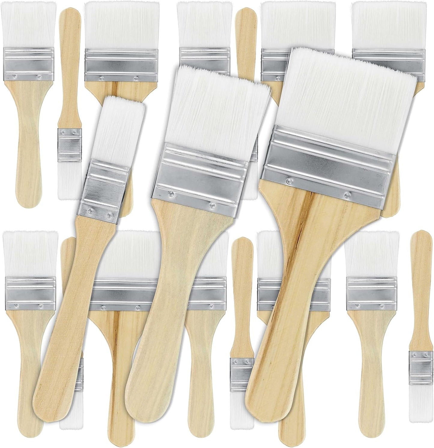 U.S. Art Supply Synthetic Bristle Paint Brushes Set of 18