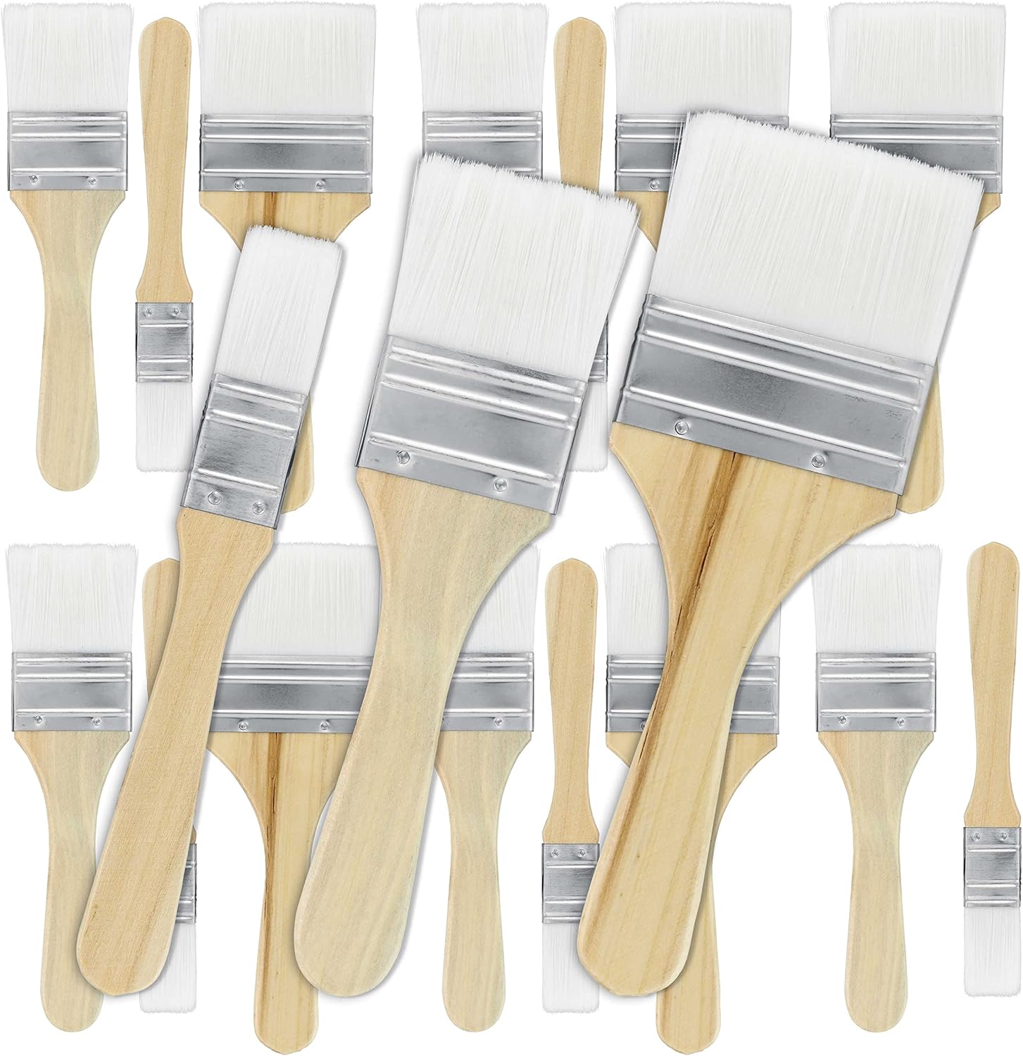 U.S. Art Supply Synthetic Bristle Paint Brushes Set of 18