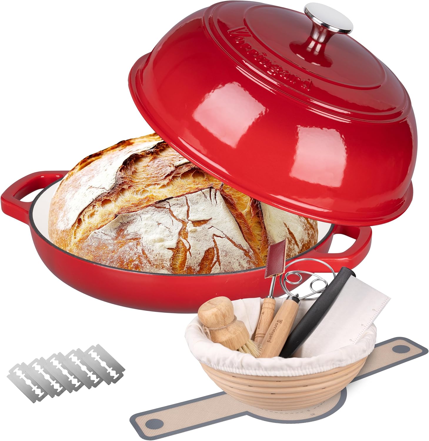 Enameled Cast Iron Dutch Oven for Sourdough Baking and More