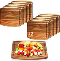 Acacia Wood Cutting Boards 10 Pack - Versatile Mini Chopping & Serving