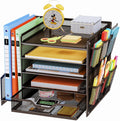 5-Tier Desk Organizer with File Holder - Mesh Desktop Storage