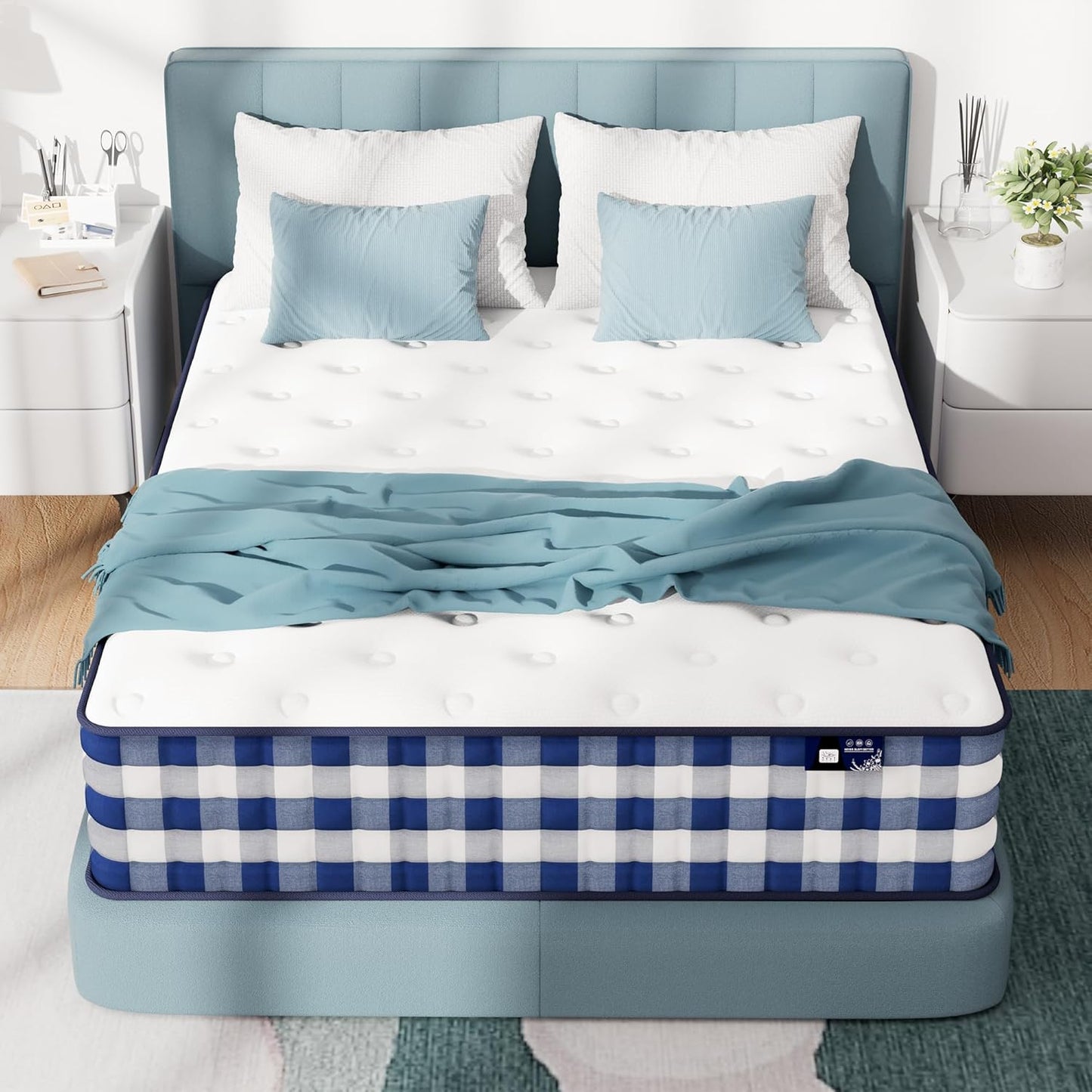 Queen Mattress 10 Inch Hybrid with Cooling Gel Memory Foam