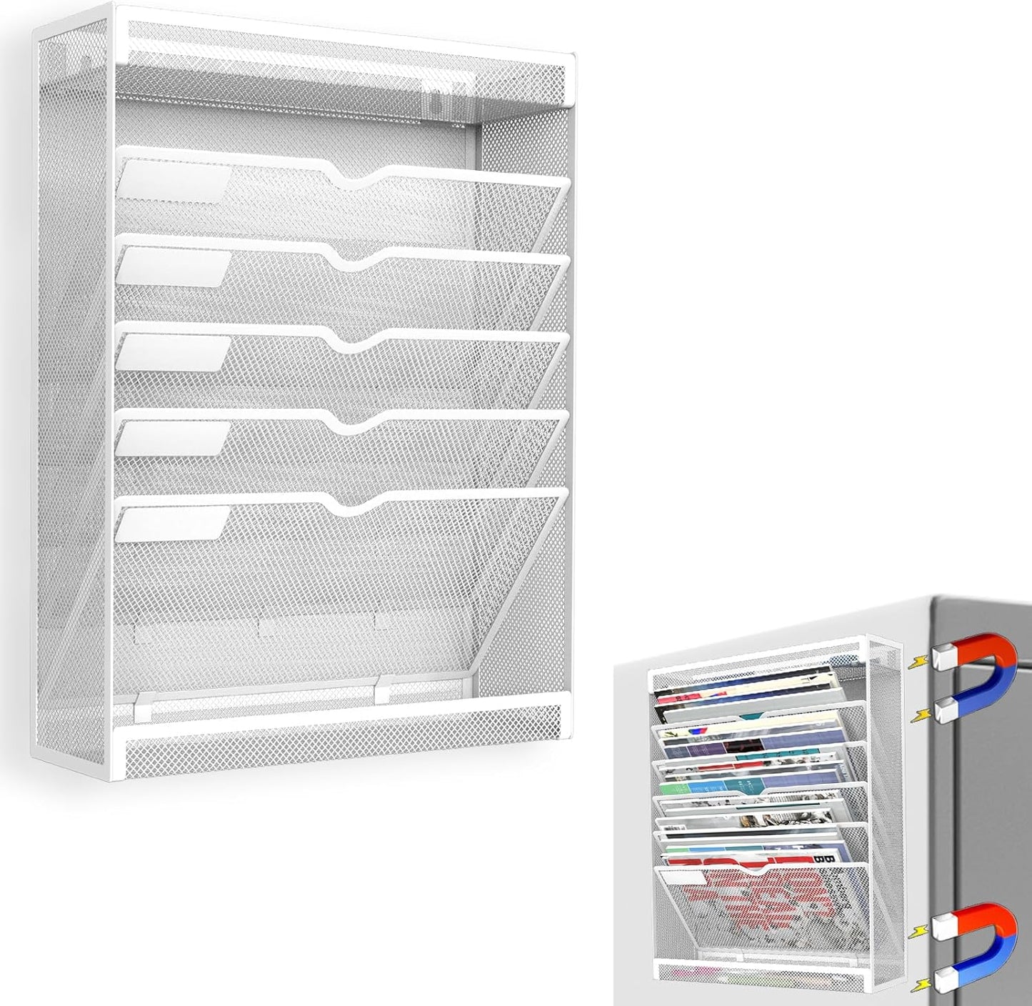 7 Tier Magnetic File Holder for Office and Classroom Organization