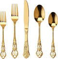 Retro Royal Gold Stainless Steel 20-Piece Flatware Set - Service for 4