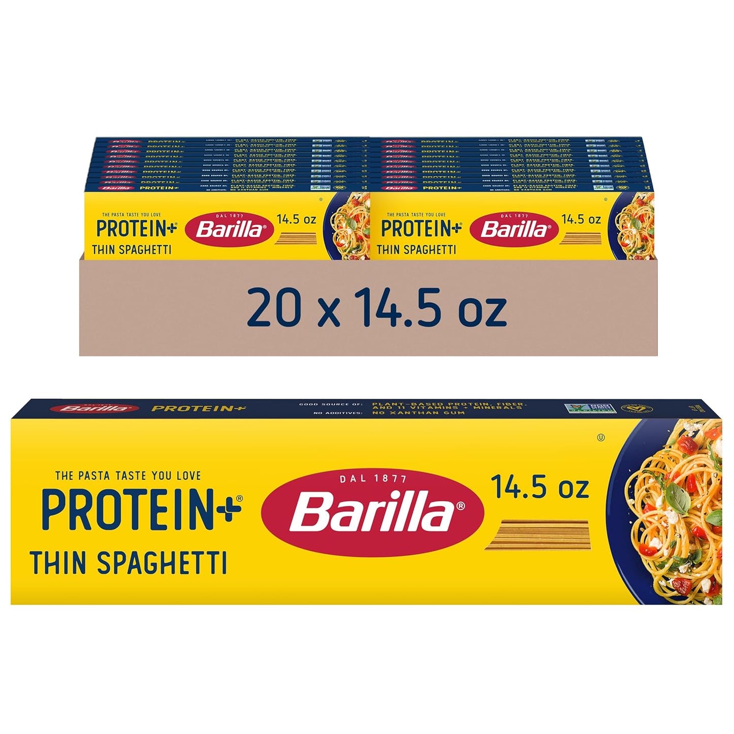 BARILLA Protein Plus Thin Spaghetti Pasta - Plant Based Goodness