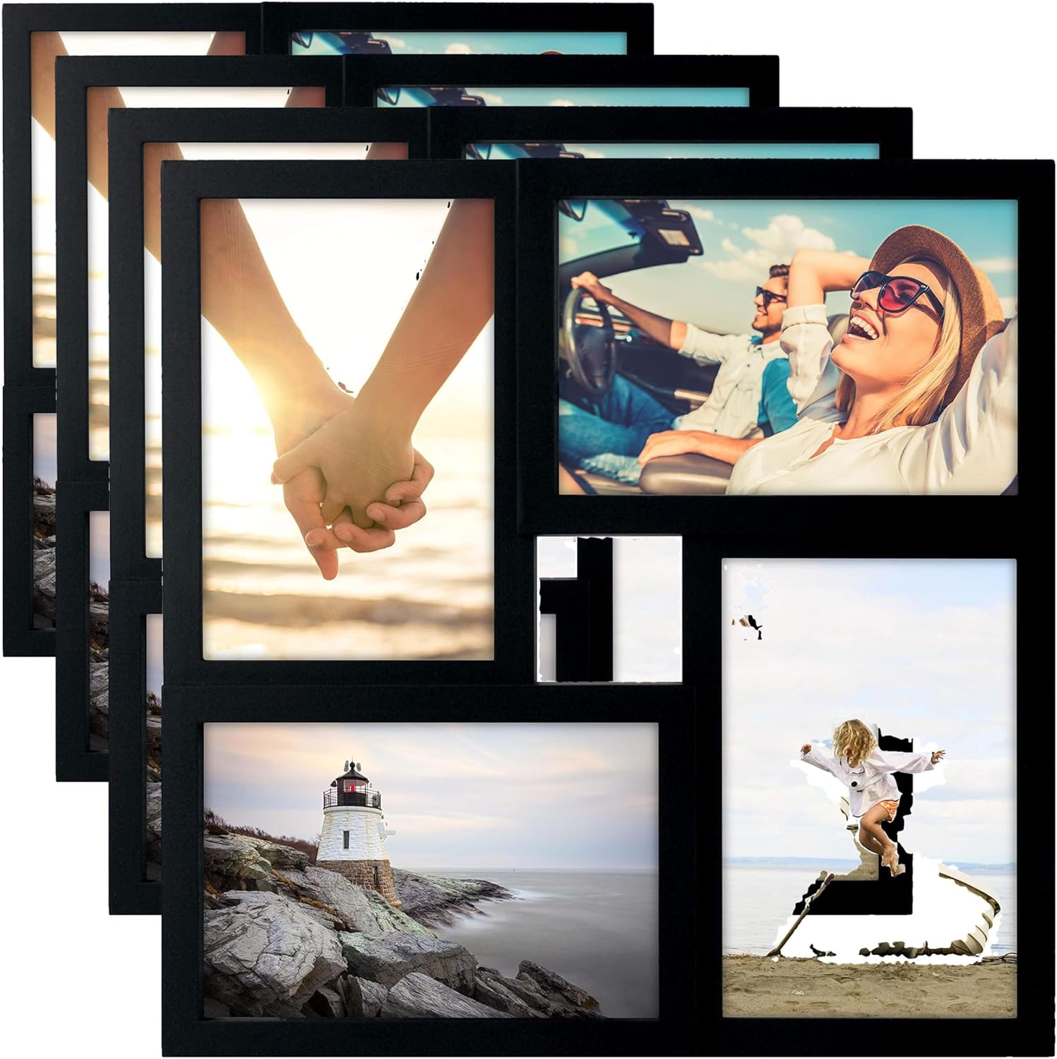Malden Collage Frame for 4 Photos - Stylish Black Design