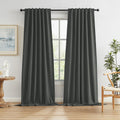Full Blackout Curtains Dark Grey 132 in Long 2 Panels Set - Total Room