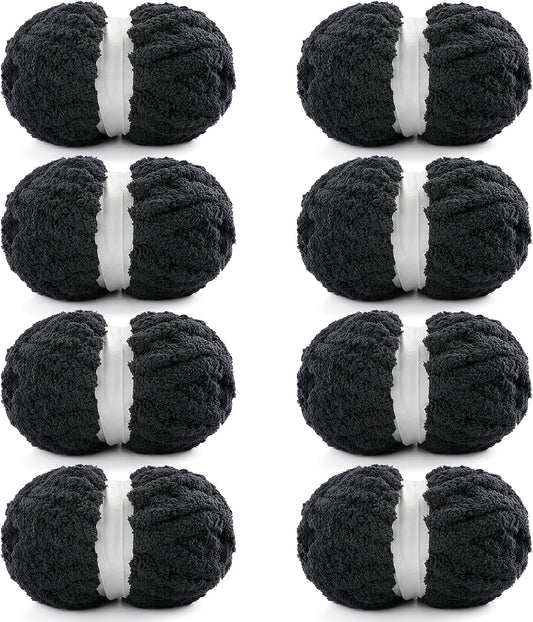 8 Pack Chunky Yarn for Crocheting - Soft Chenille for Knitting