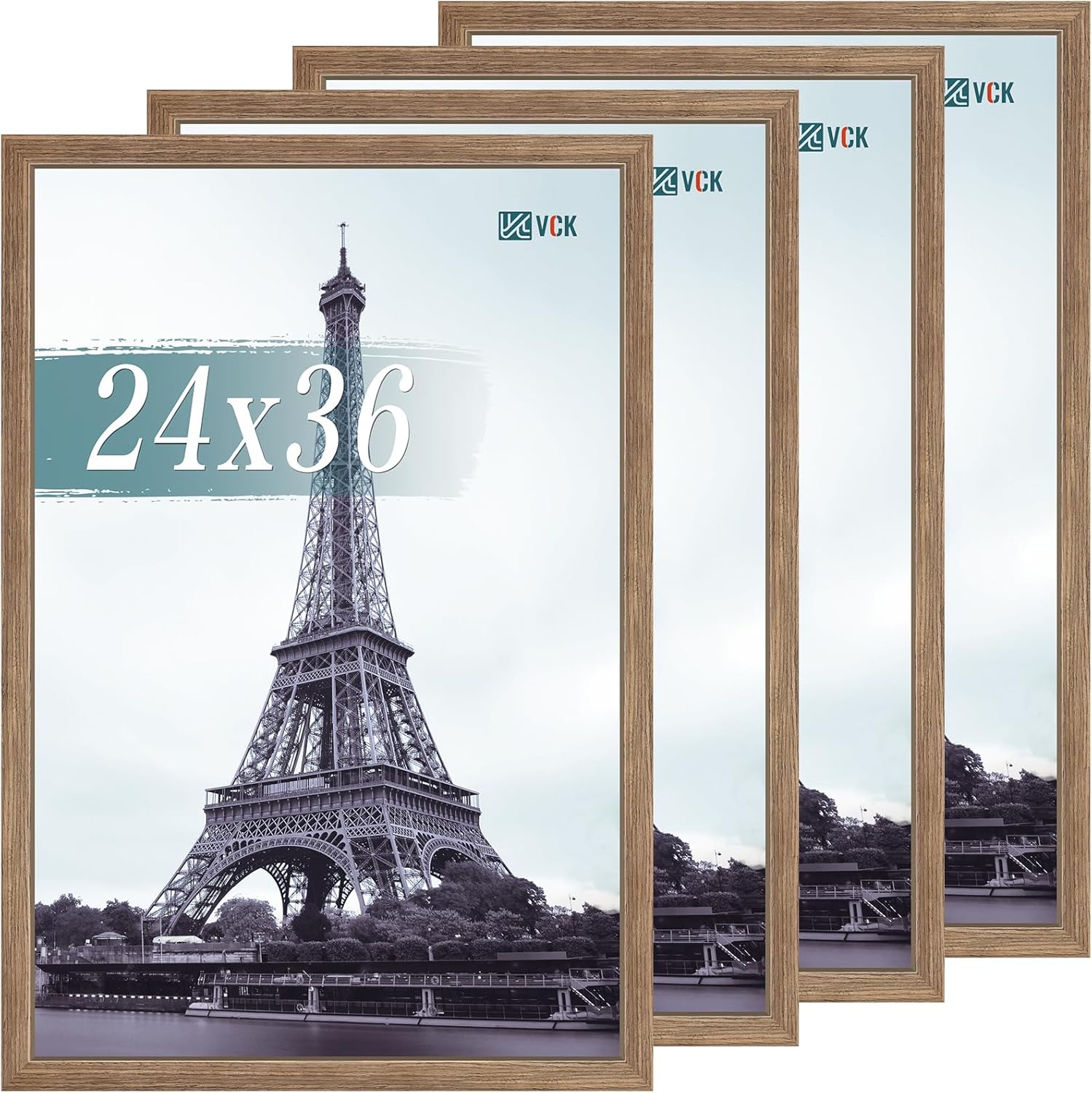 VCK 24x36 Poster Frame Set of 4 - Walnut Wood Quality Frames
