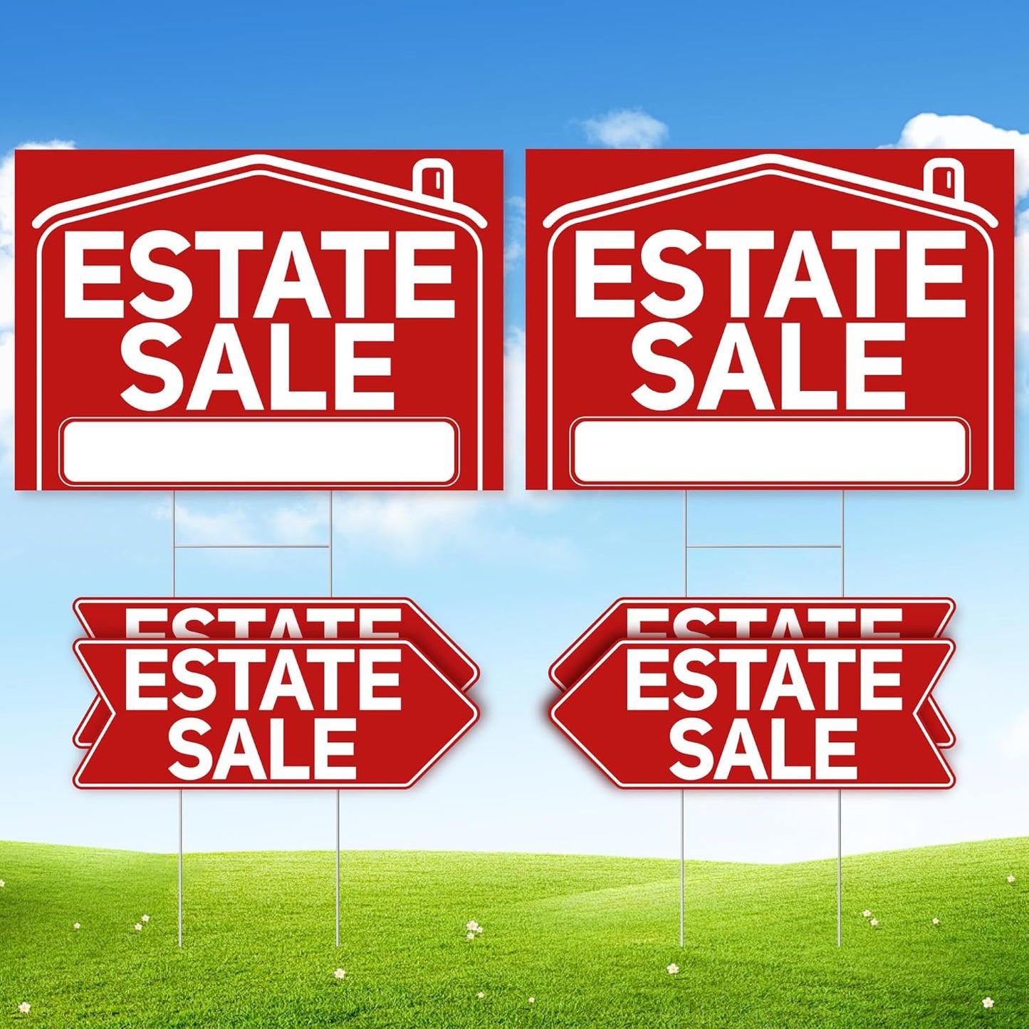 6 Pcs Estate Sale Signs with Stakes for Effective Marketing
