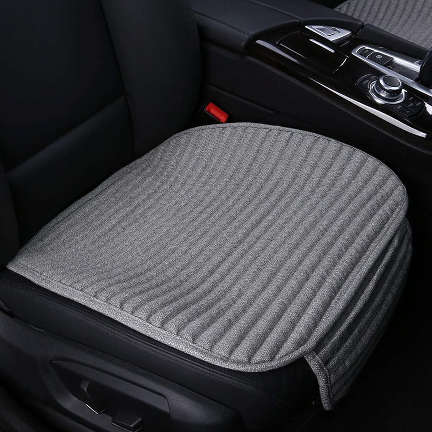 Gray Car Seat Covers with Buckwheat Hulls for Comfort and Style