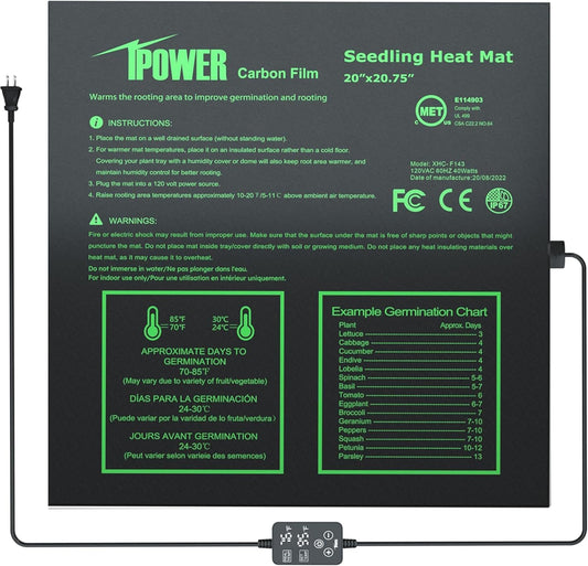 iPower 20x20.75 Seedling Heat Mat with Temperature Controller