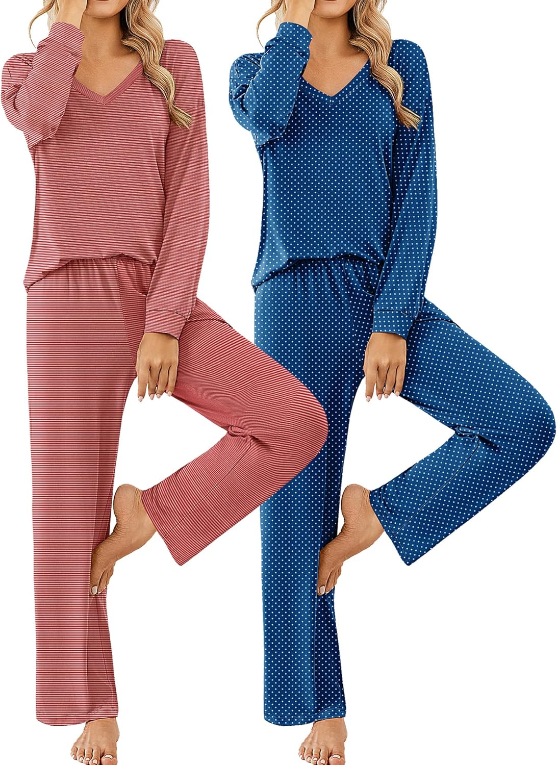 Ekouaer Womens 2 Pack Pajama Sets for Ultimate Comfort