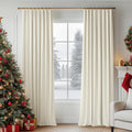 Velvet Curtains Cream Room Darkening Drapes 90 in - Soft Luxury