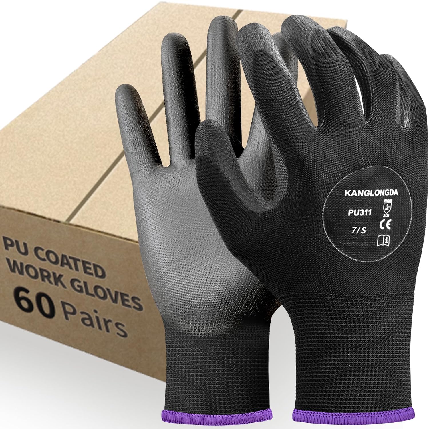 Kebada 60 Pairs Work Gloves with Grip for Construction and Gardening