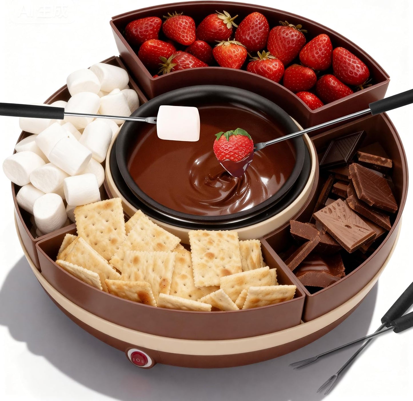 Electric Fondue Pot Set for Cheese & Chocolate Delights
