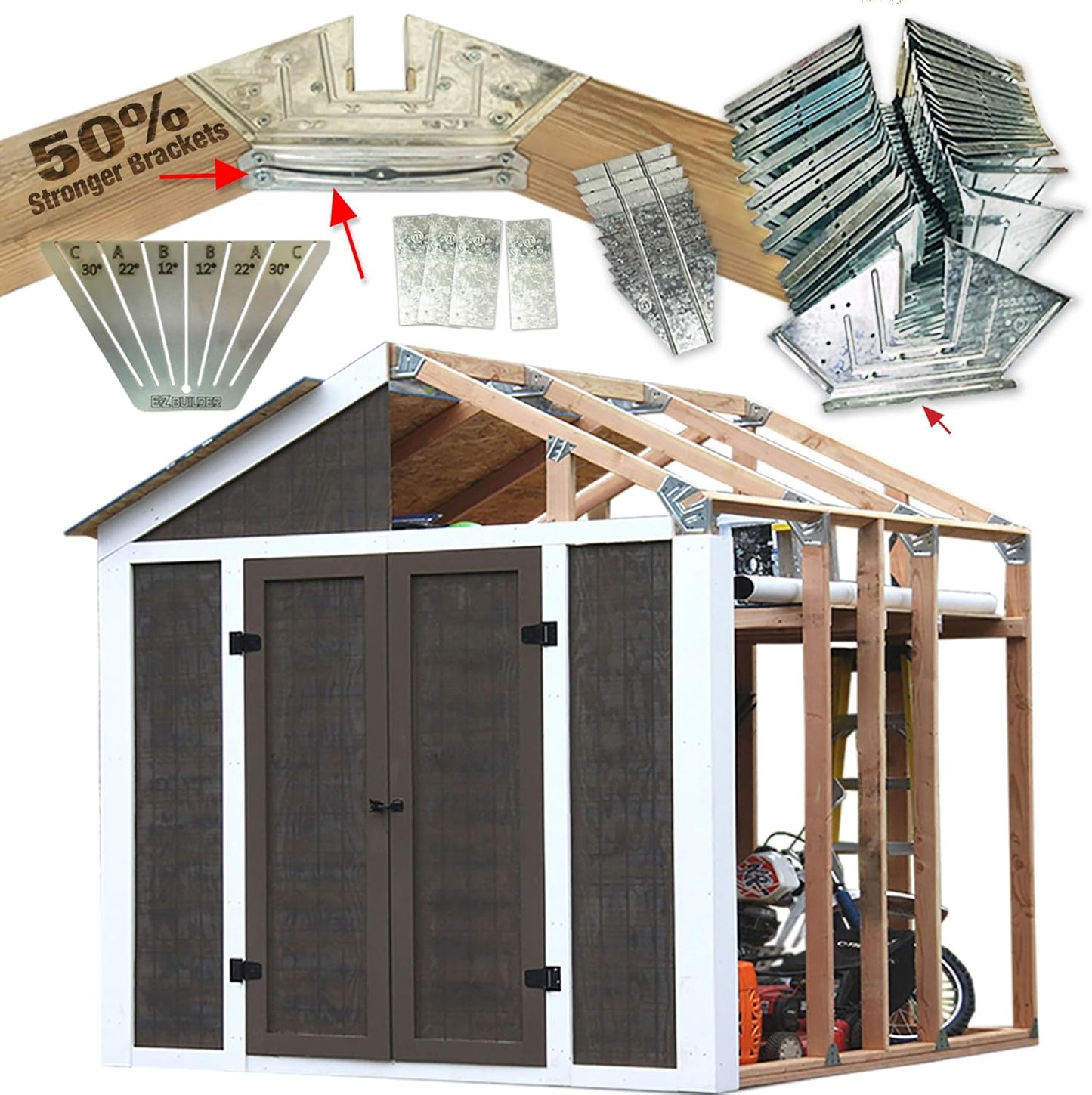EZBUILDER 50 Structurally Stronger Truss Design Shed Kit