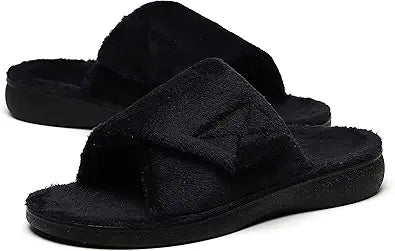 SOLLBEAM Fuzzy House Slippers With Arch Support For Women