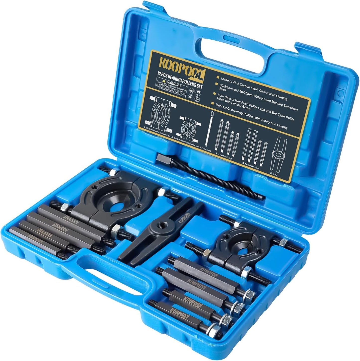 12-Piece Bearing Puller Set for Efficient Wheel Bearing Removal