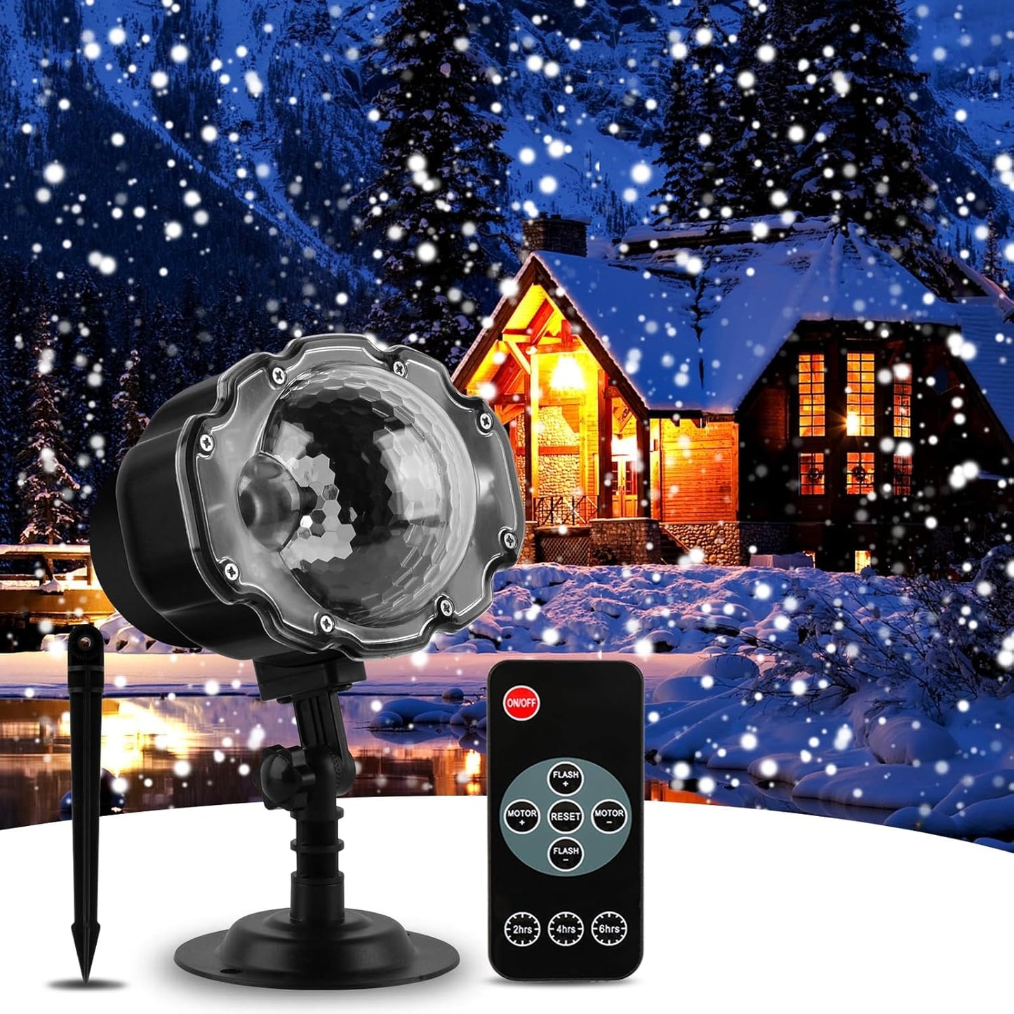 Remote Control Snowfall Lights for Festive Ambiance