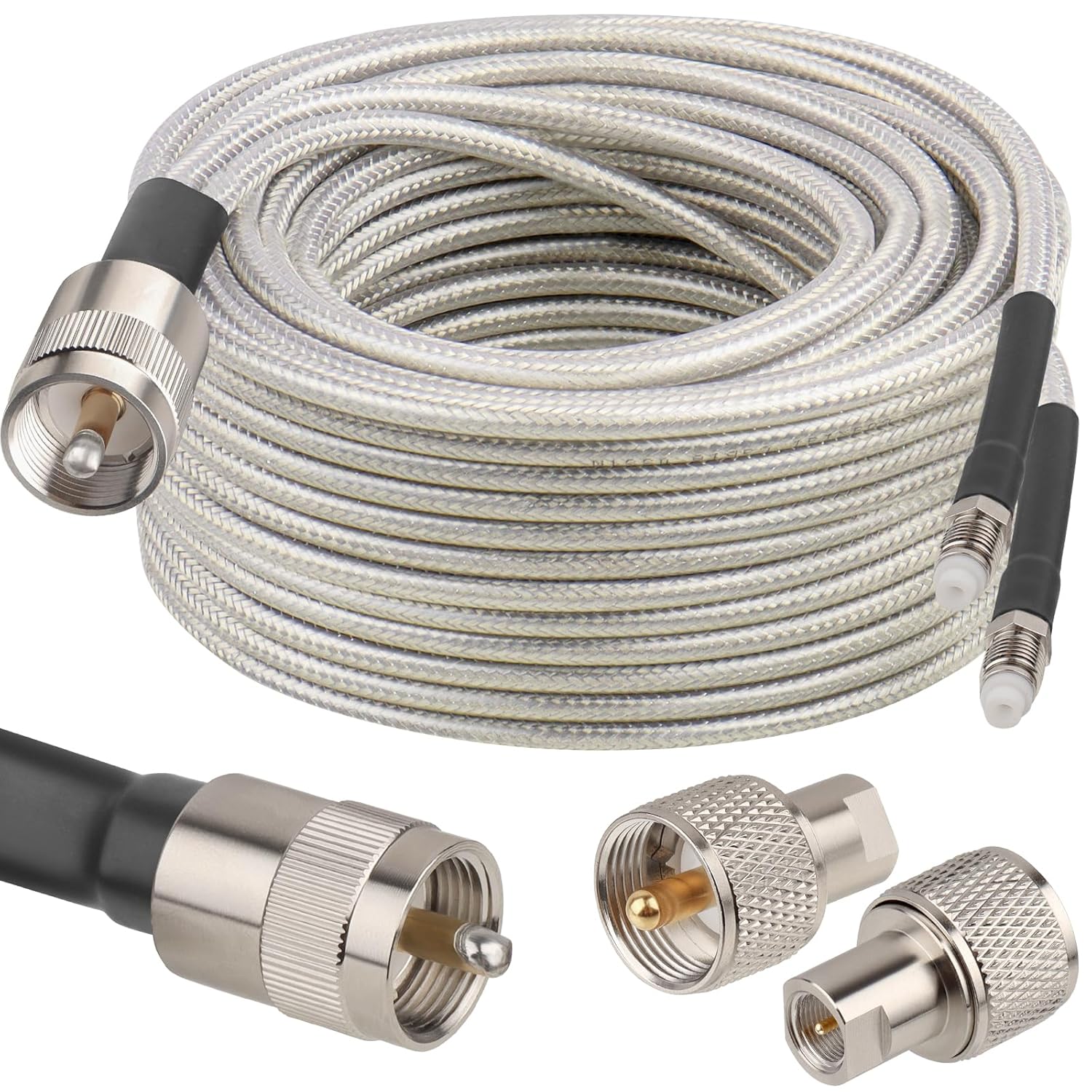 Dual CB Antenna Coax Cable 50FT for Optimal Signal Transfer