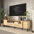 Mid Century Modern TV Stand - Curved Fluted Media Console