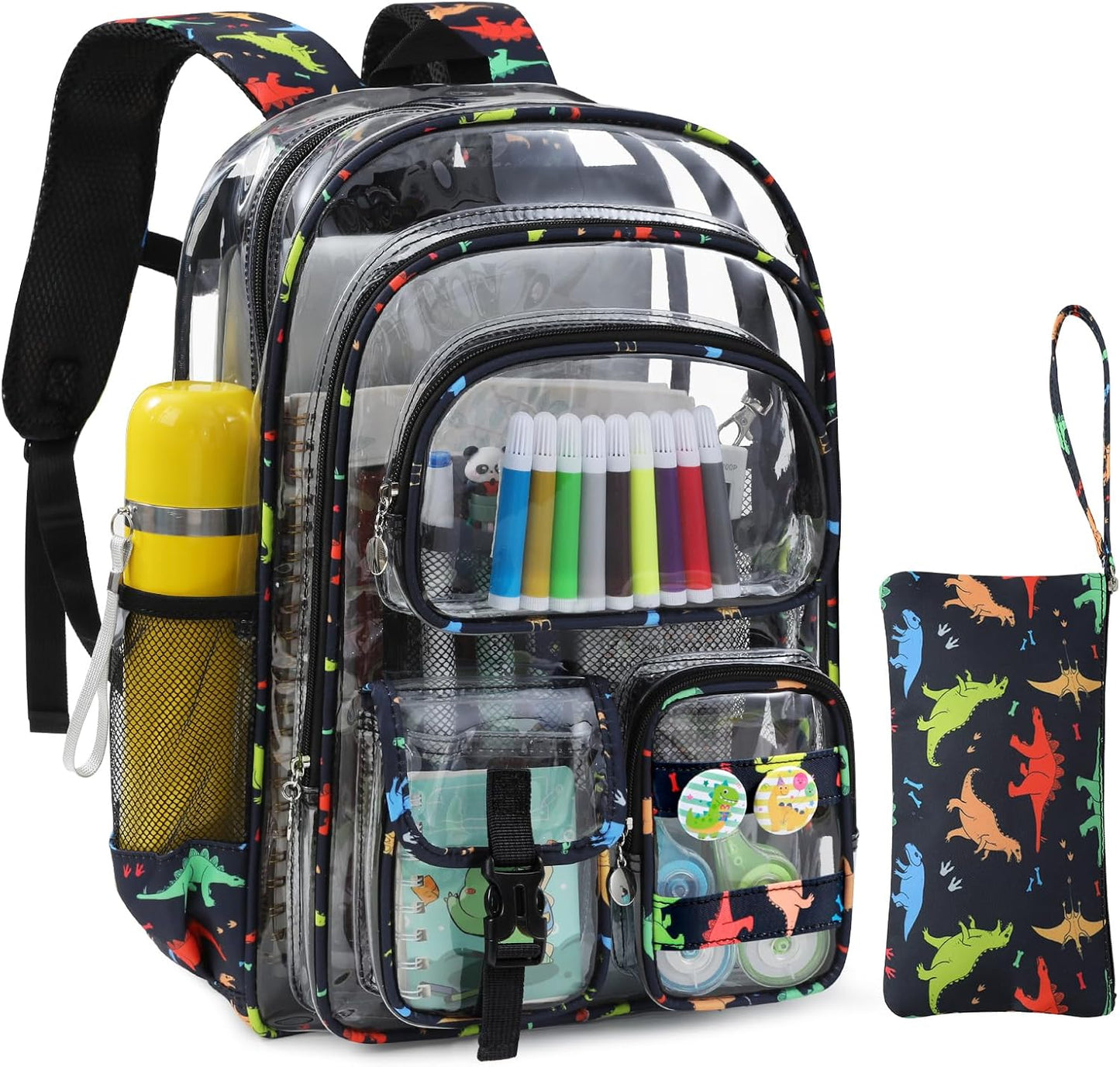 Clear Backpack Heavy Duty for School and Travel with Pencil Case