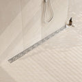 48 in Linear Shower Drain with Brick Pattern Grate - Shallow V Flow